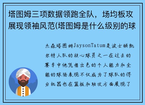 塔图姆三项数据领跑全队，场均板攻展现领袖风范(塔图姆是什么级别的球员)